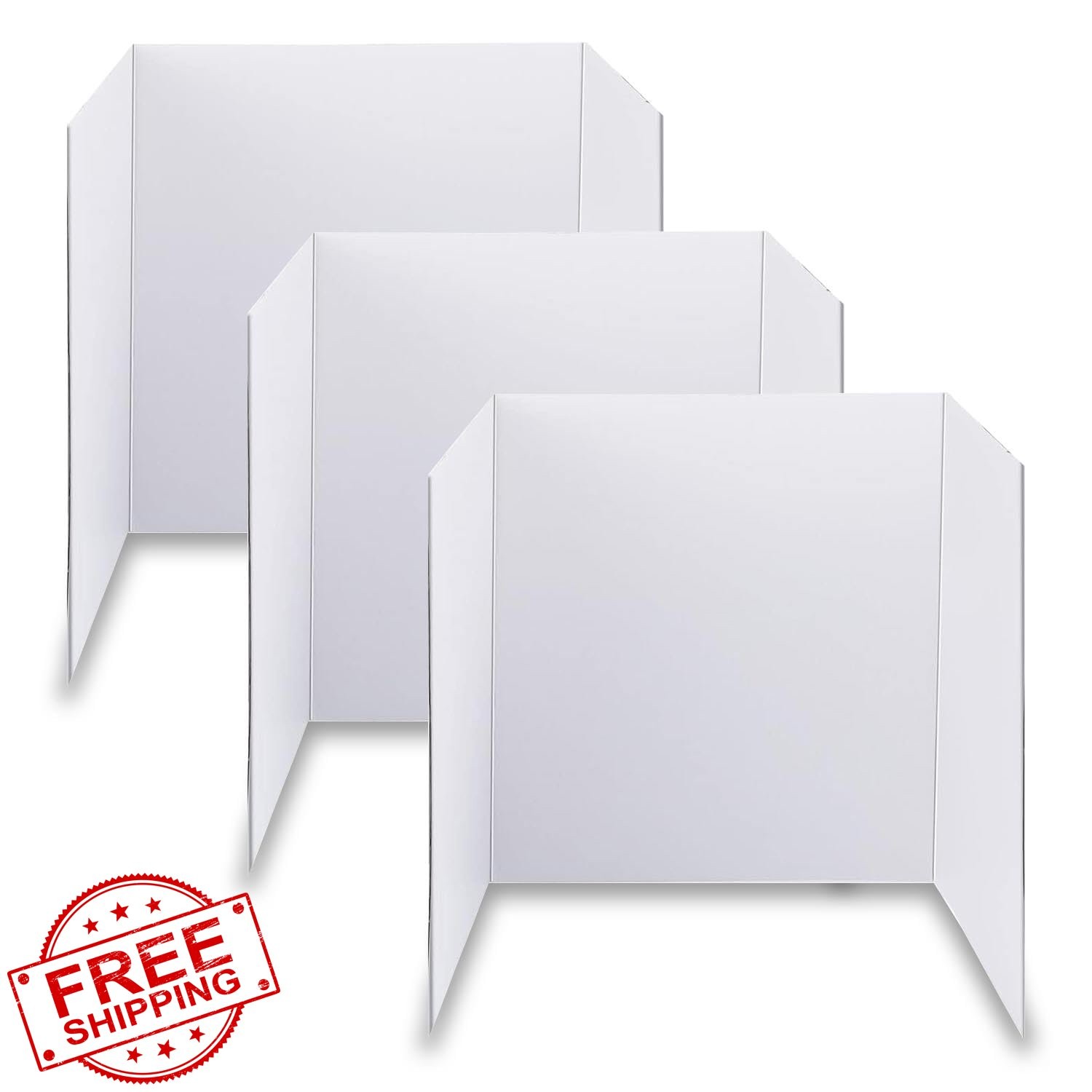 Display Boards 3 Pcs White - Tri-Fold 21x14 Inch Poster Boards