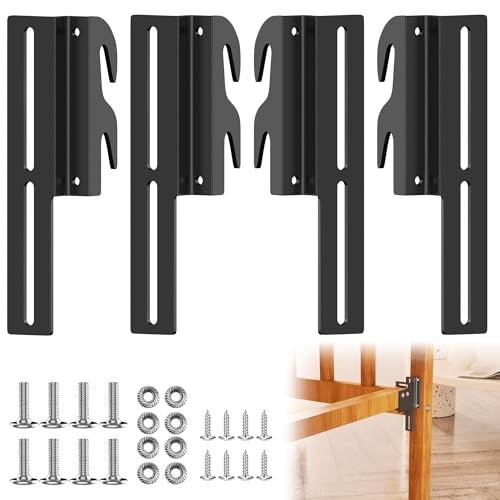 4Pcs 711 Bolt-On to Hook-On Bed Frame Conversion Brackets, Bed Frame 4 Pcs