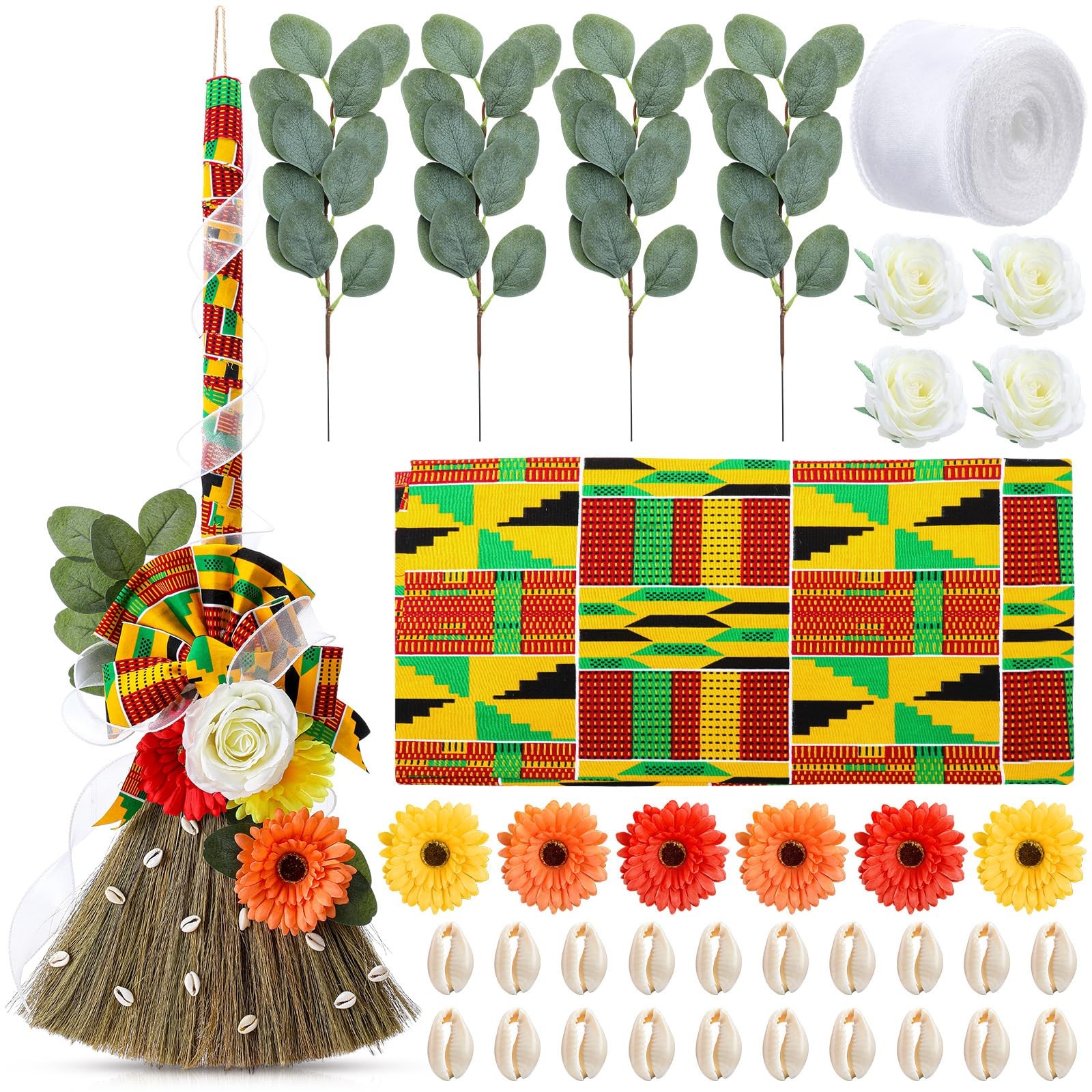 Wedding Brooms for Jumping Ceremony Kente Bride Bridegroom DIY Whisk Brooms 1...