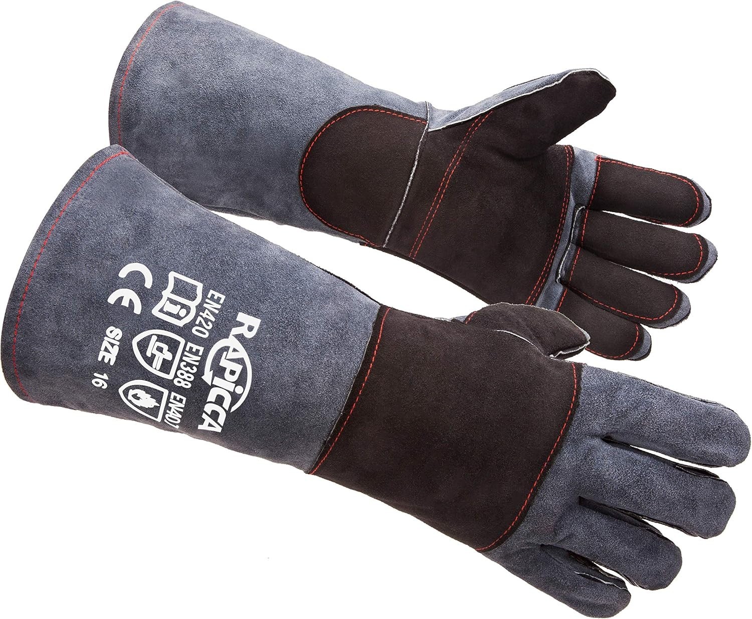 Animal Handling Gloves Bite Proof Double Leather Reinforced Padding Dog,Cat Scra