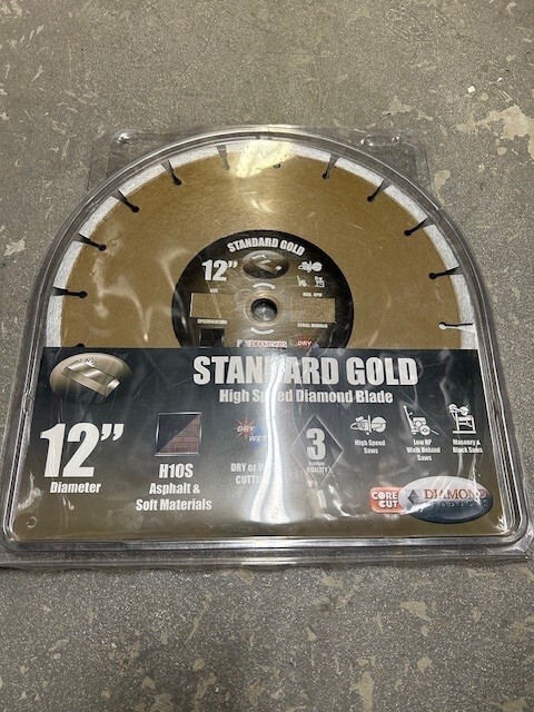 12" X .110" Standard Gold High Speed Diamond Blade for Asphalt cutting