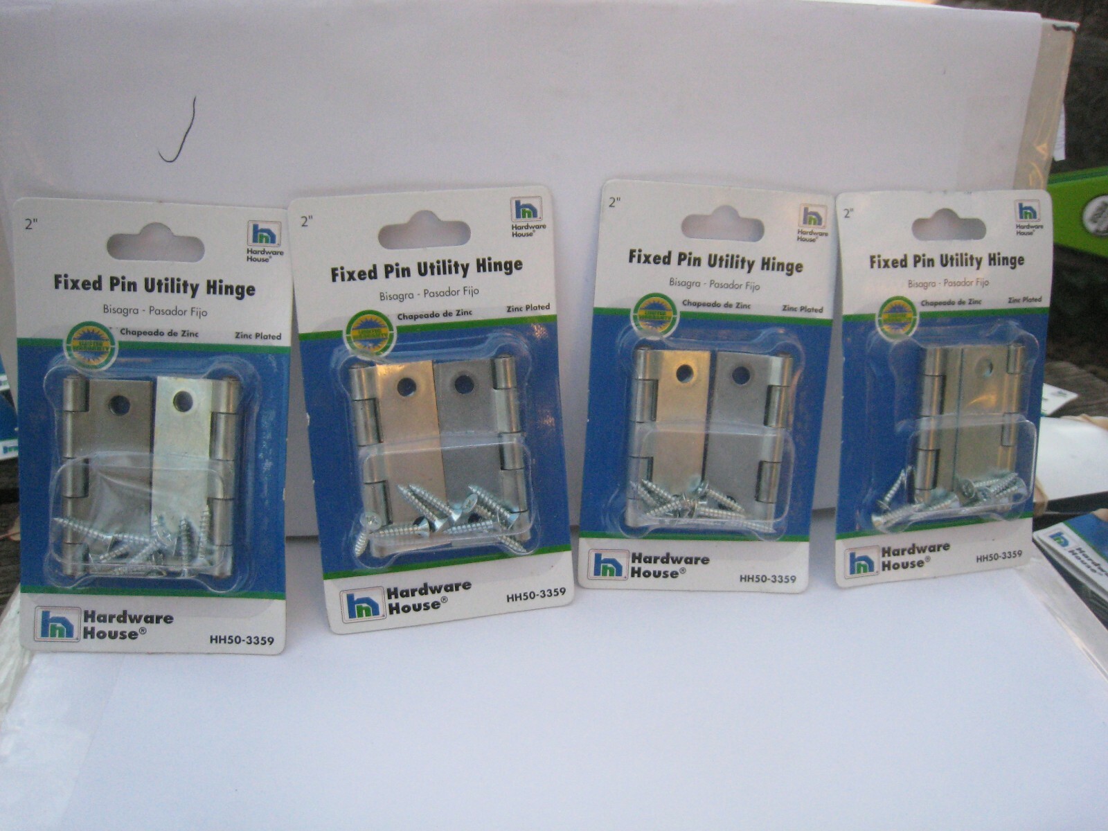 4 pairs 2"  Utility FIXED Pin Hinges  HH50-3359  Hardware House