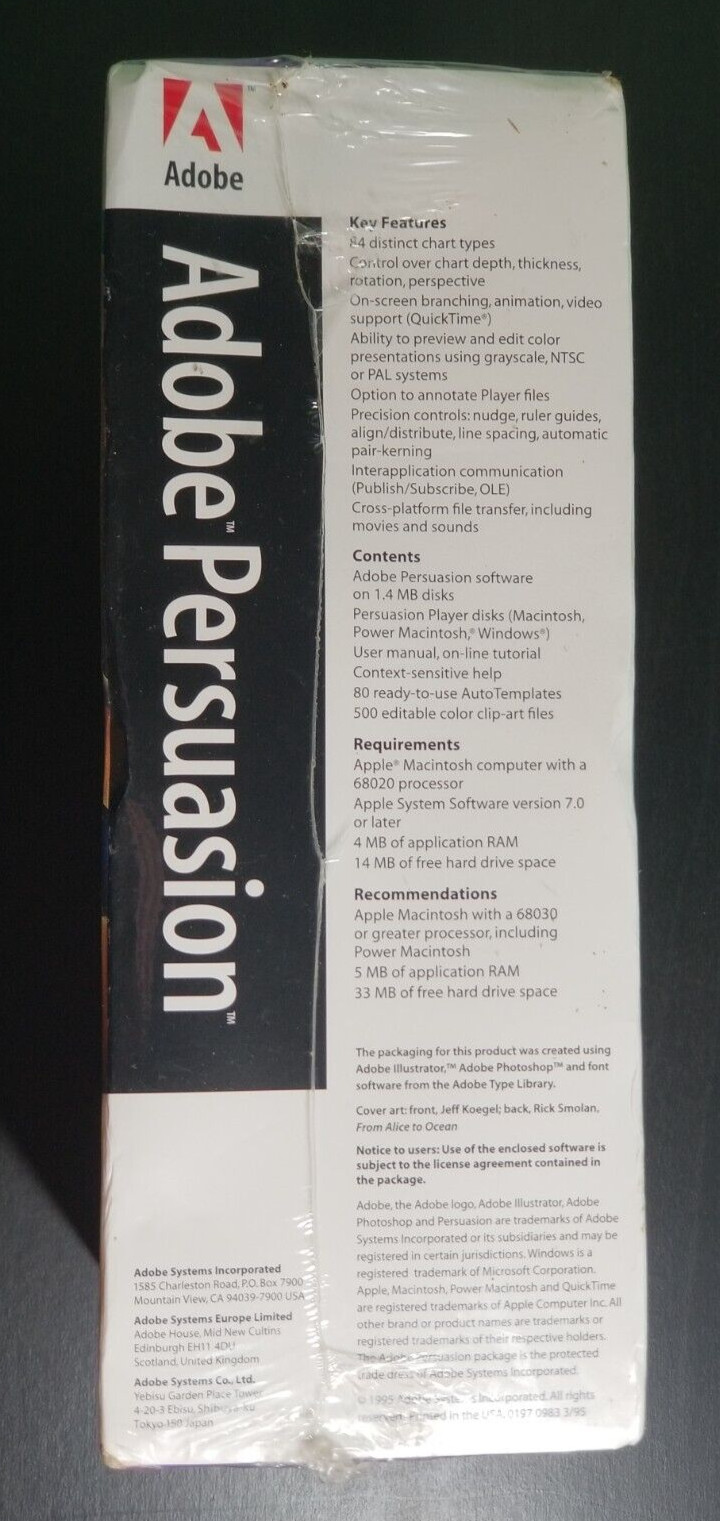 Adobe Persuasion 3.0 Vintage Macintosh 3D Charting Presentation Big Box Software