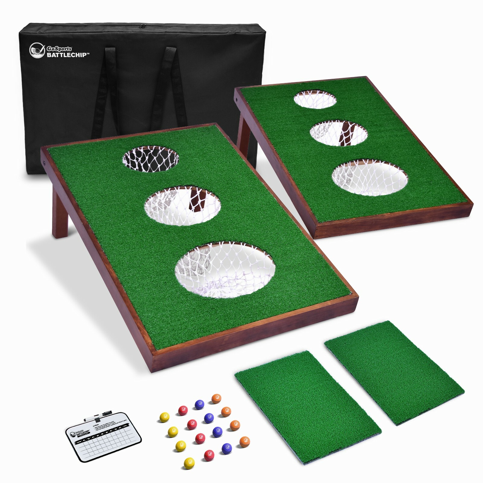 GoSports BattleChip VERSUS Golf Game | Includes Two Targets, 16 Balls, Mat