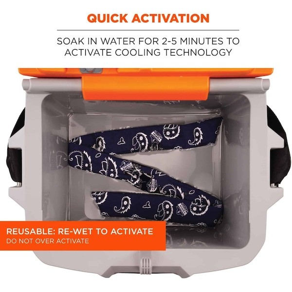 Ergodyne 6700 Cooling Bandana, Universal, Blue