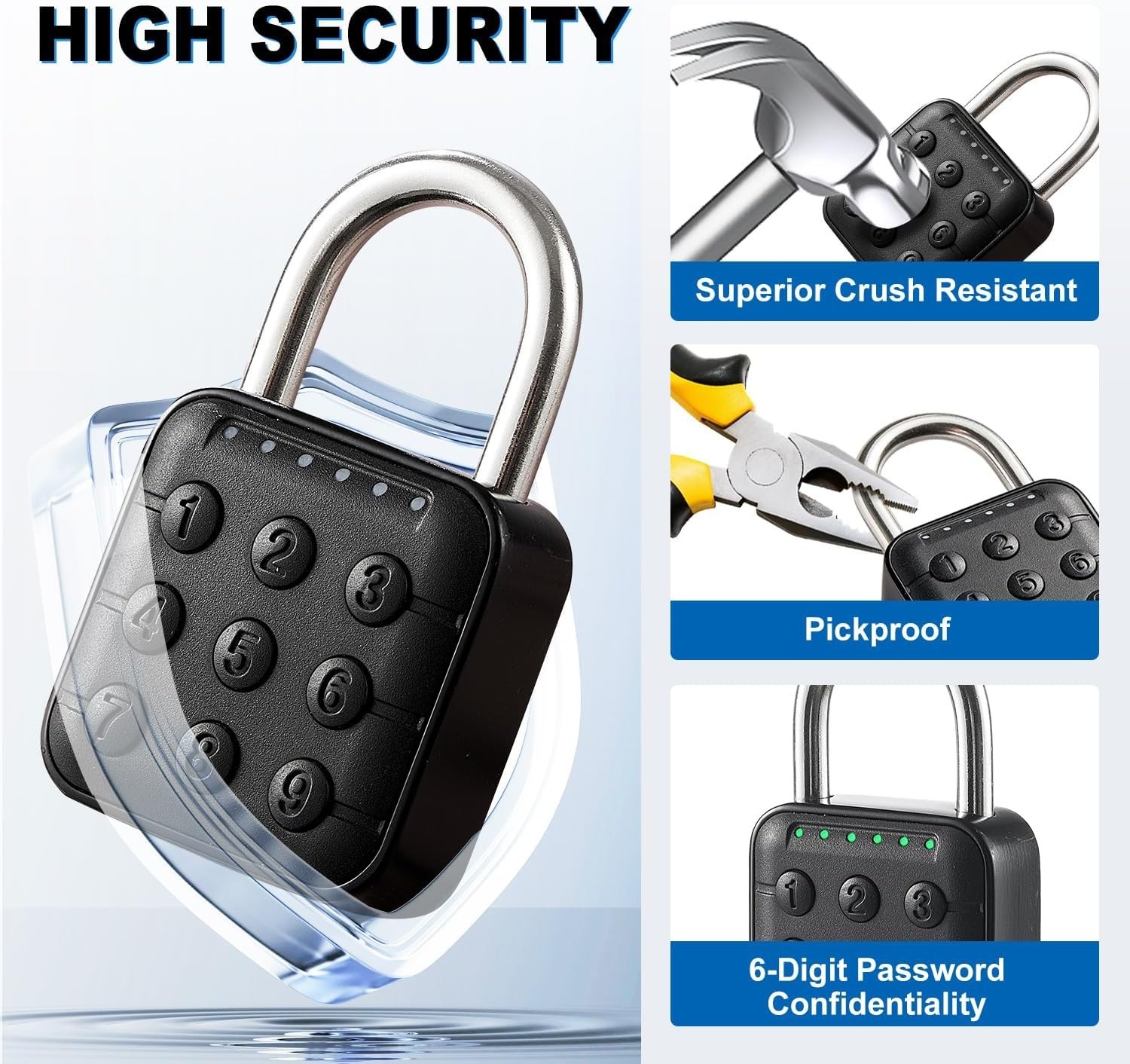 Combination Lock for Locker, Padlock with Code, Gym Locker Lock, High Security