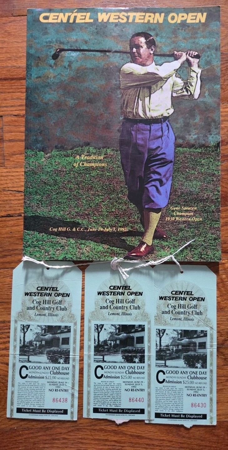 1992 Centel Western Open official souvenir magazine With Tickets Vintage