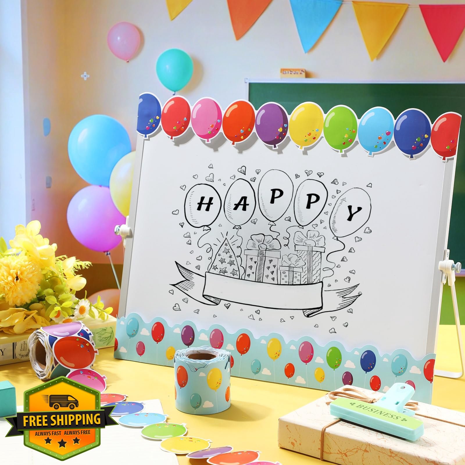 2 Rolls Balloon Border Trim: Classroom Decor