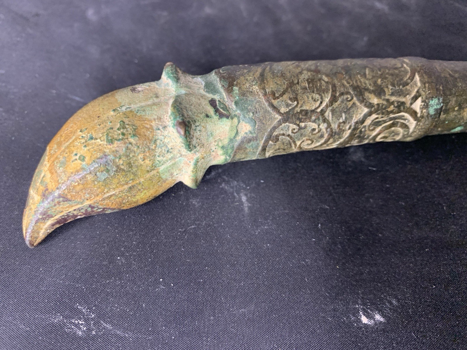 Antique Khmer bronze dagger knife