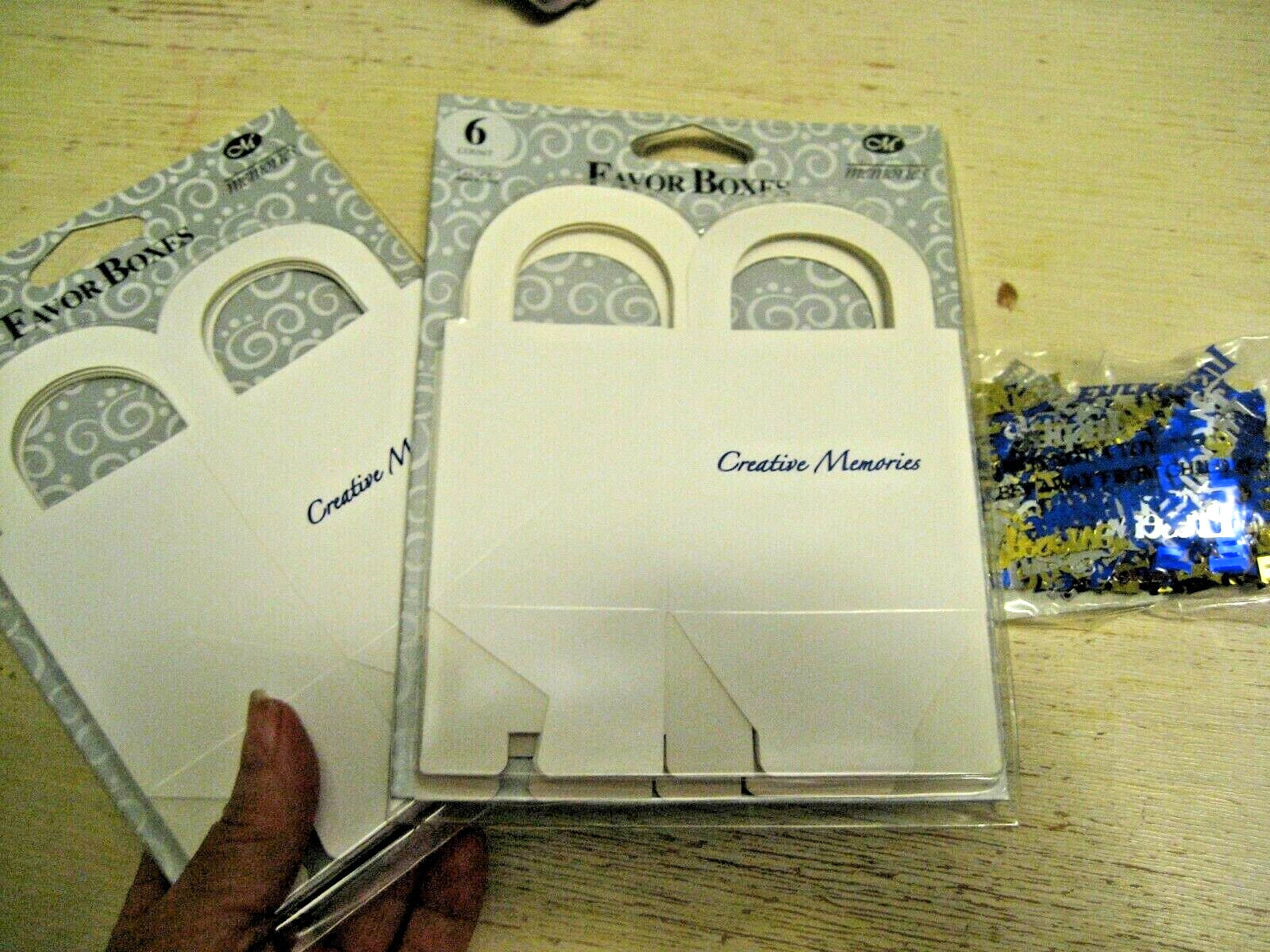 BUY 1-2 Pkg of 6 NEW Creative Memories White 3" Handled FAVOR Gift BOXES Retired