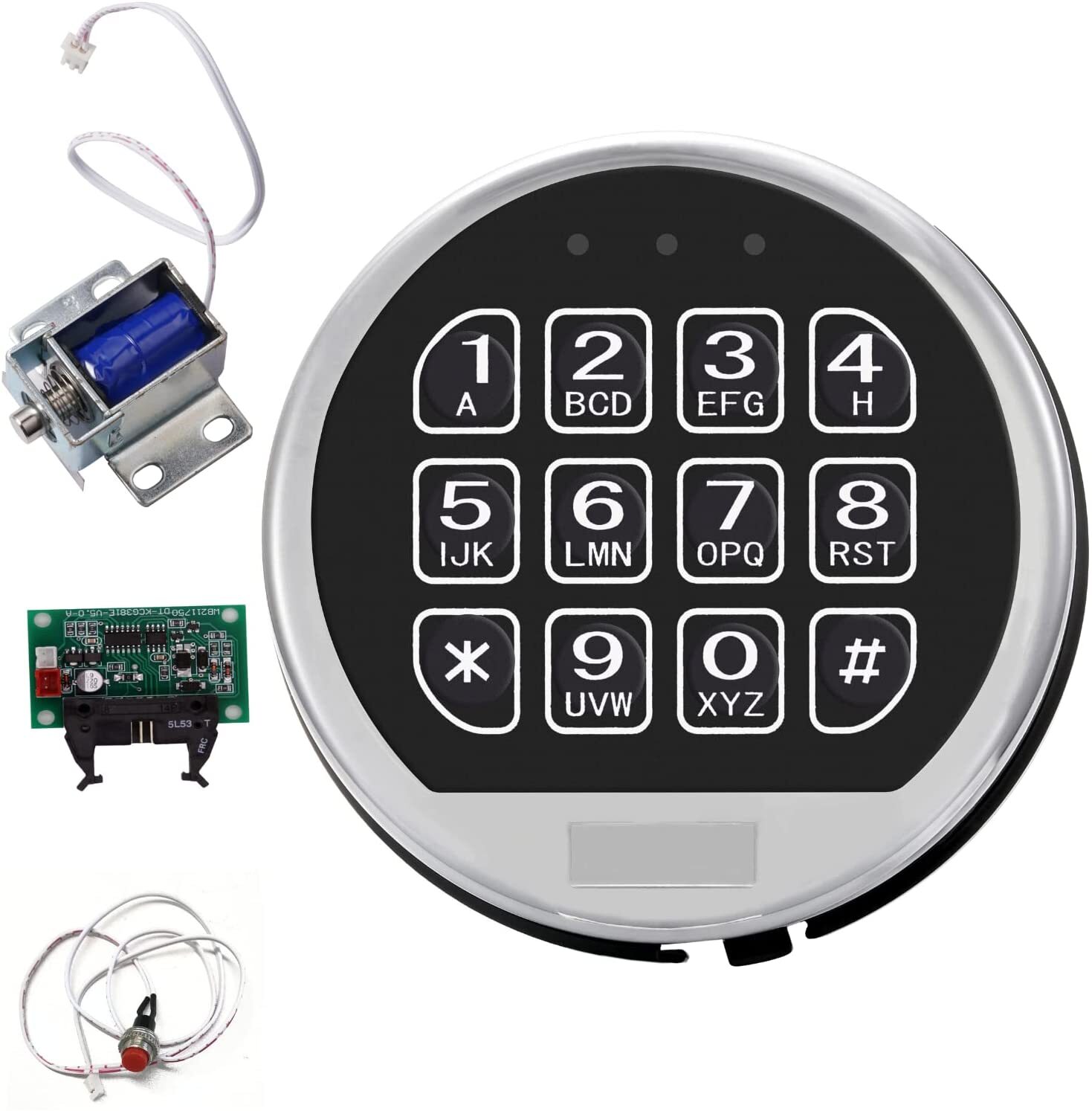 Gun Safe Lock Replacement with Solenoid Lock W/ Chrome Keypad Safe Electronic
