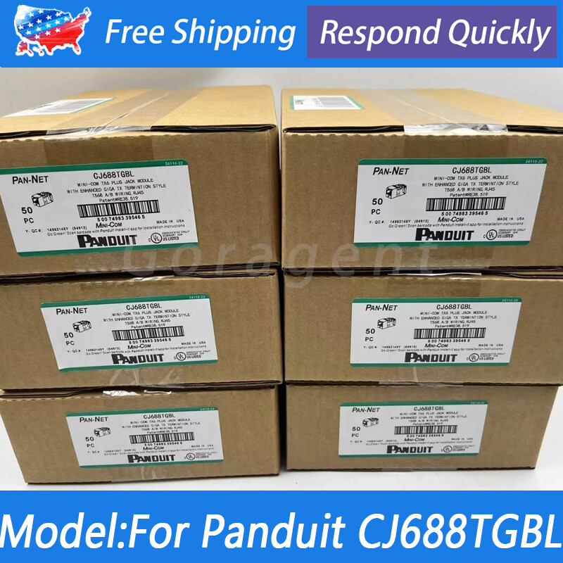 NEW IN BOX Panduit Giga TX Cat6 jack CJ688TGBL(black) Qty 50 Free shipping