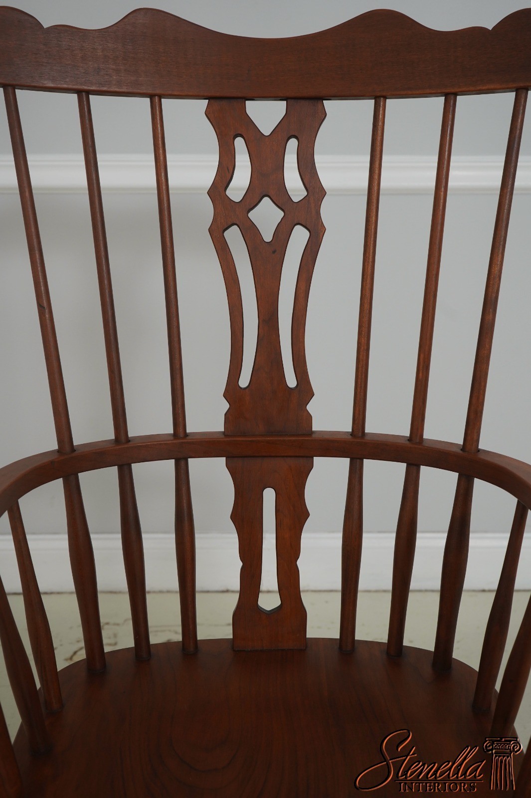 L71863: Set of 6 Solid Cherry Brace Back Windsor Chairs