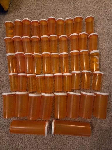 Geocaching Containers 50-Assorted Pill Bottles w/snap-on caps