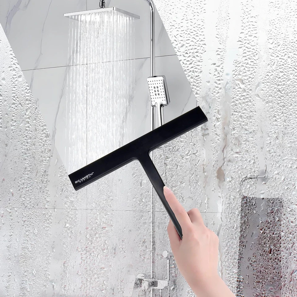 RICHMIRTH Silicone Rubber Blade Shower Squeegee 9" in Width Window & Car Sque...