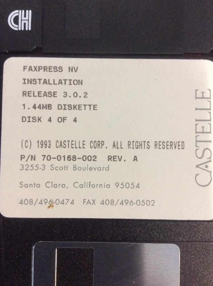 Faxpress NV Installation Release 3.0.2 (1993, 3.5" Floppy Disk,Castelle Corp)