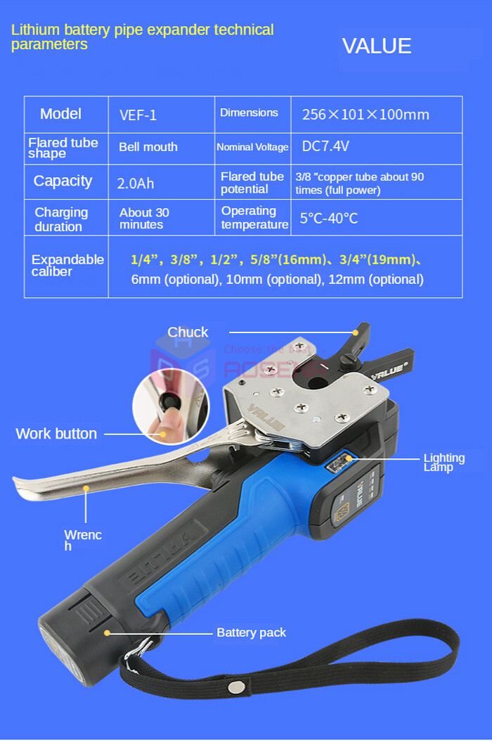 VEF2 Flaring Tool Tube Expander Automatic Expander Electric Copper Tube Expander