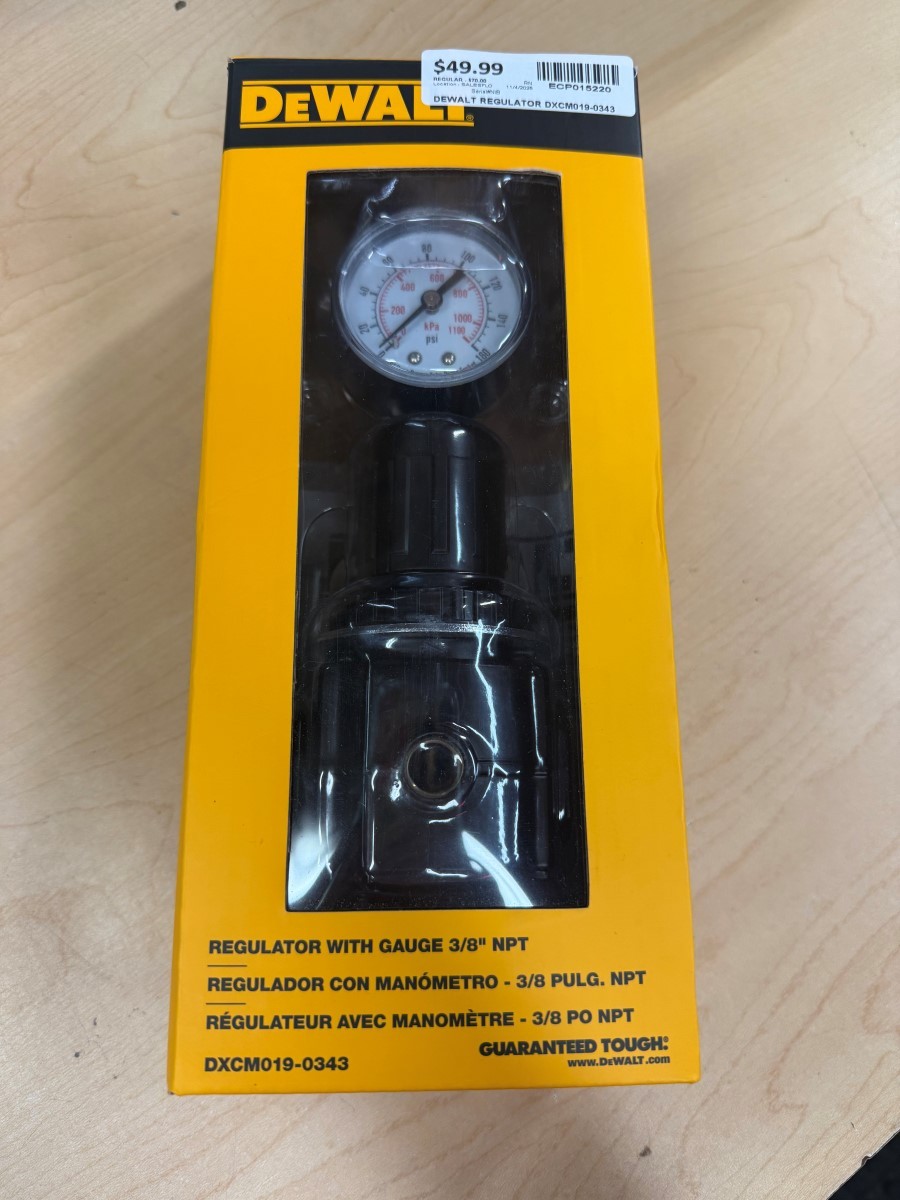 DeWalt DXCM019-0343 Air Regulator with Pressure Gauge 3/8" NPT NEW (ECP015220)