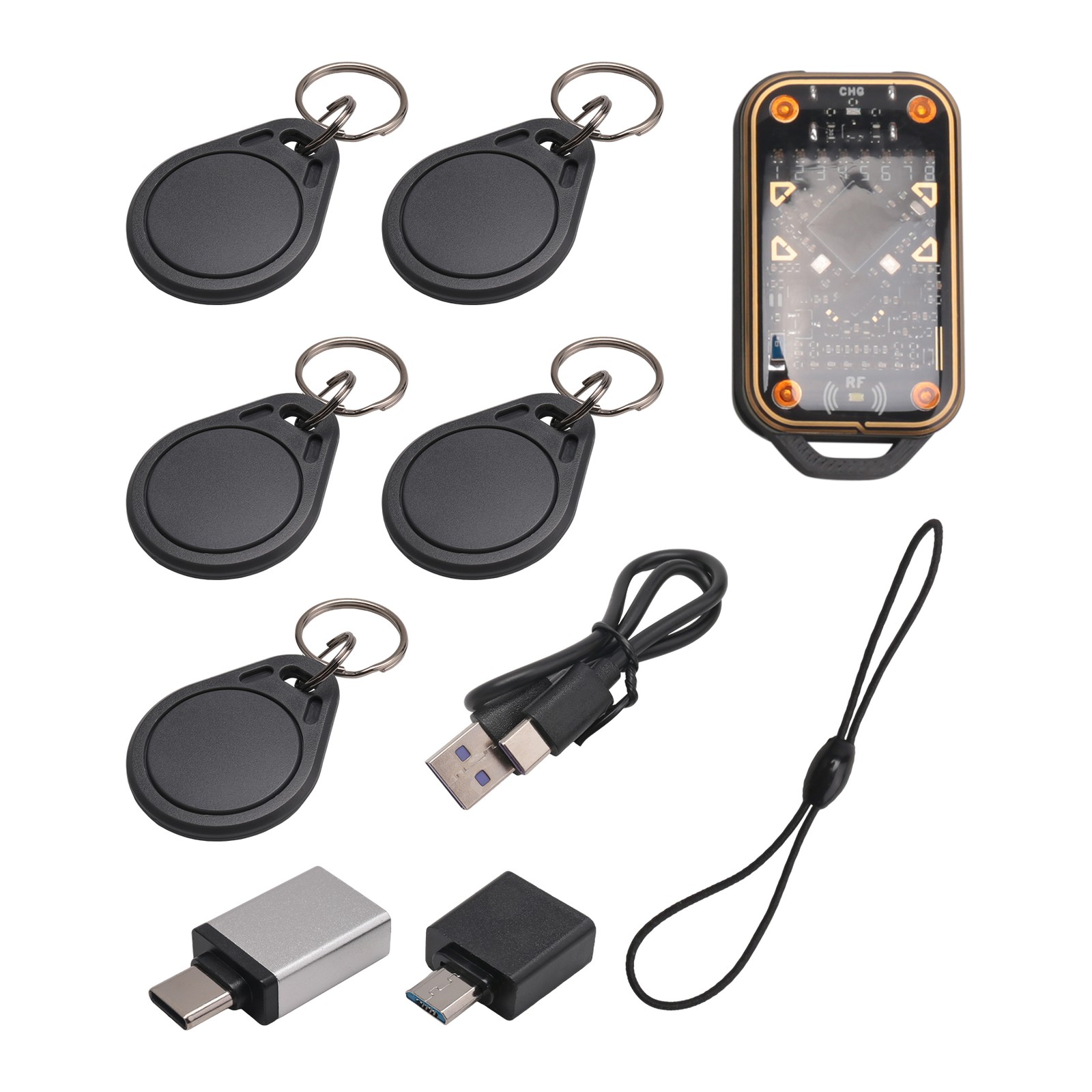 Chameleon Ultra Upgrade Card Emulator RFID Chip Reader+5XUID Keychain4571