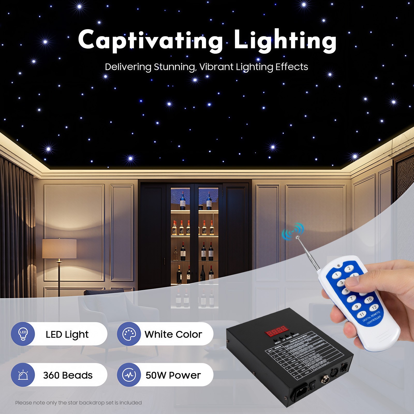 LED Star Light Curtain Backdrops with DMX Control Starry Sky Cloth Background US