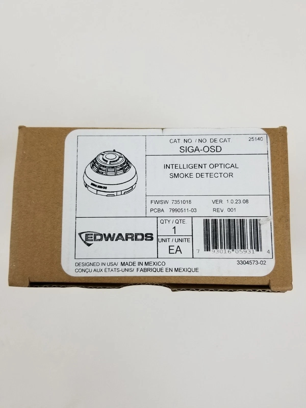 Edwards EST SIGA-OSD Intelligent Optical Smoke Detector