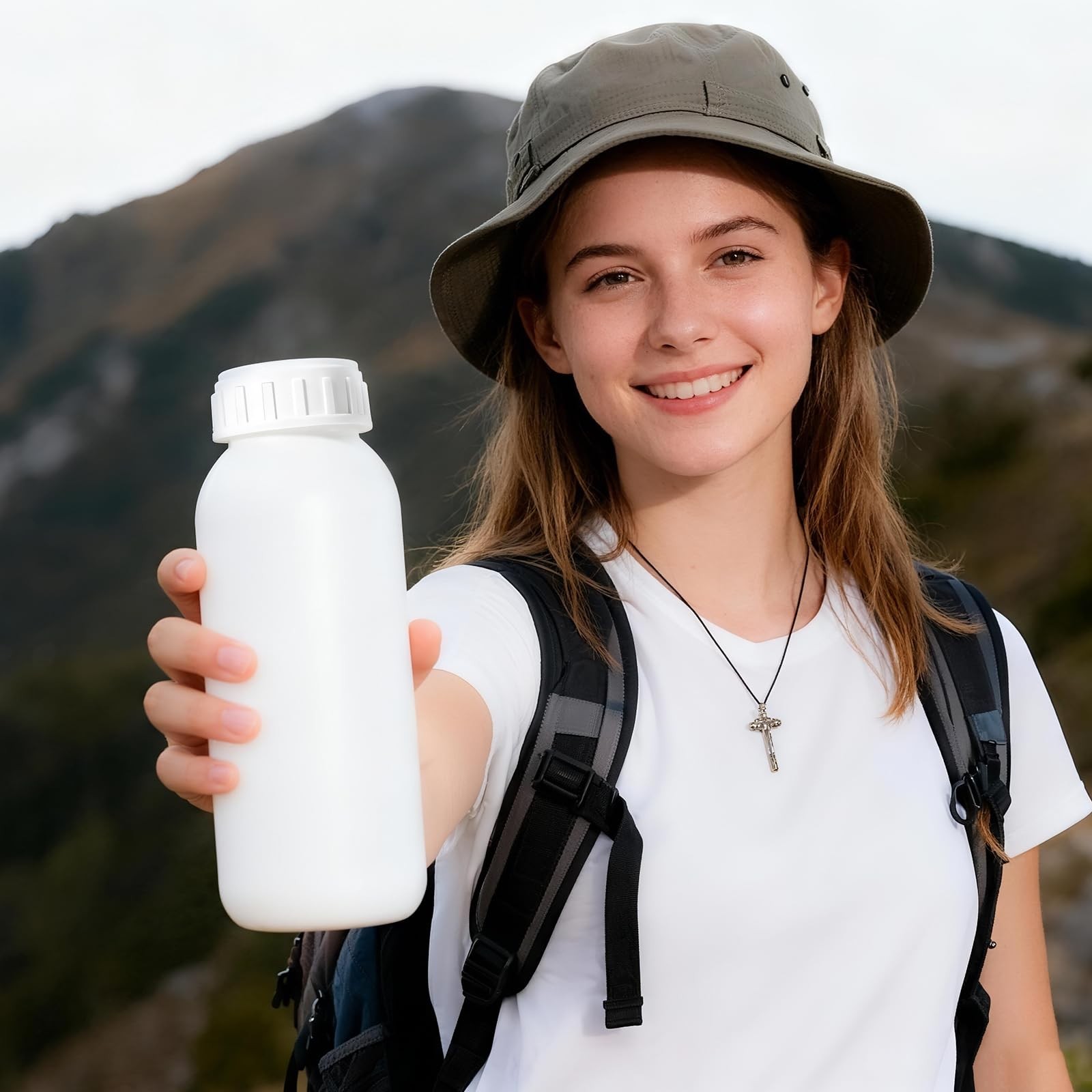 2Pack 16.8oz (500ml) Food-Grade Plastic Travel Bottles - Stackable Empty Smal...