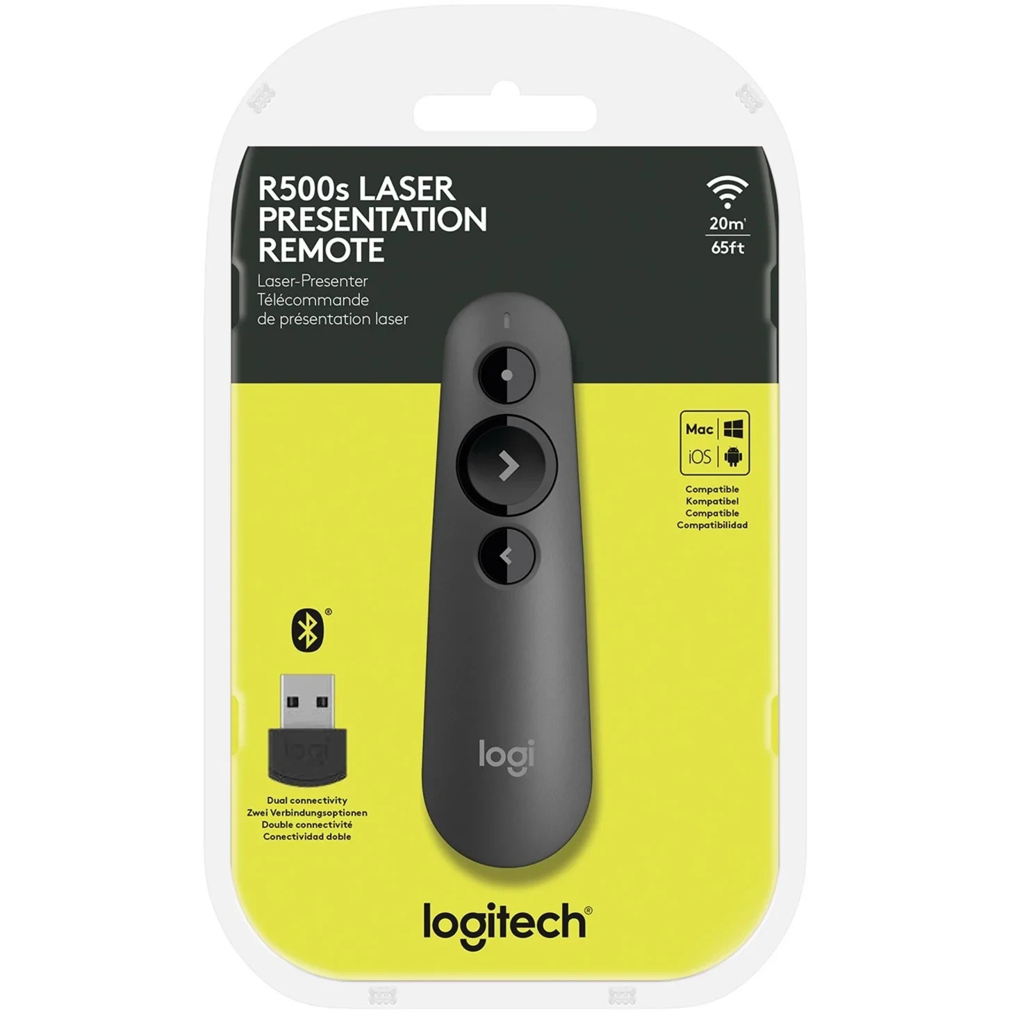 Logitech - R500s Presenter Bluetooth and USB Remote Control - Graphite