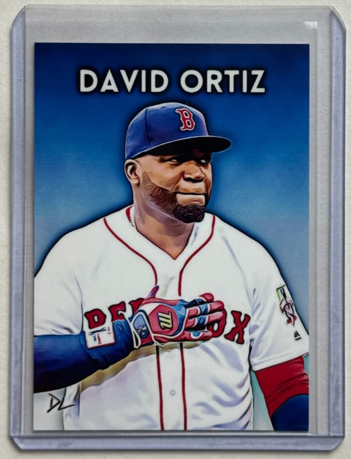 David Ortiz Limited Edition Artist Signed "Boston Red Sox" Trading Card 2/10