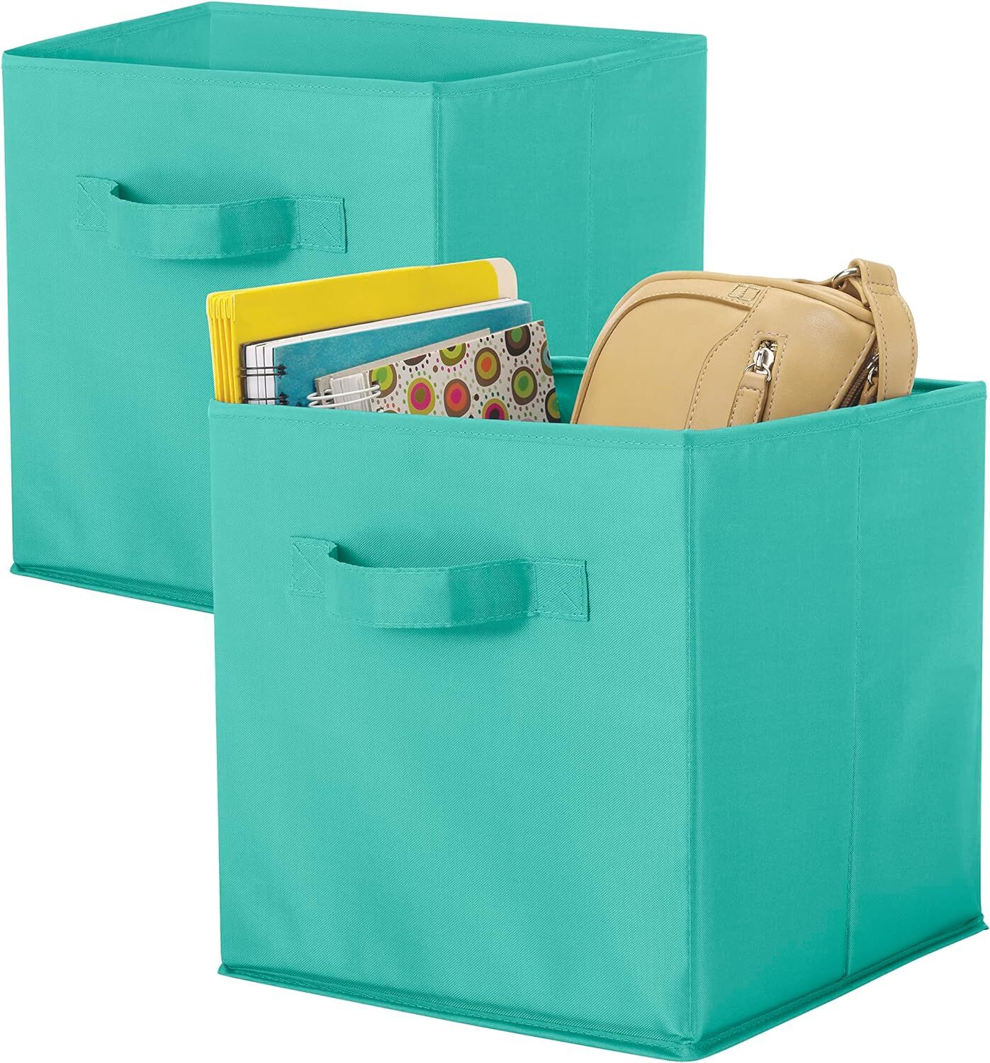 Whitmor Set of 2-10 x 10 x 10 inches-Turquoise Collapsible Cubes Turquoise
