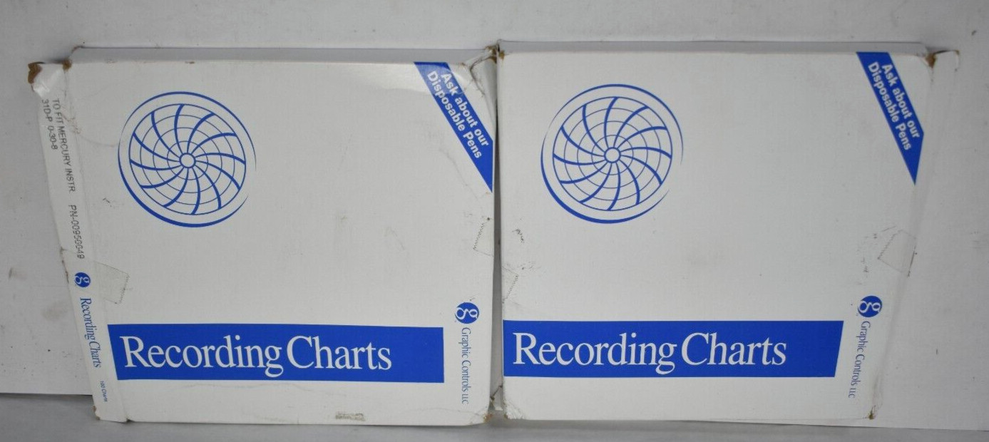 Lot of 200 Graphic Controls Recording Charts For Mercury Instrument 31D-P 0-30-8