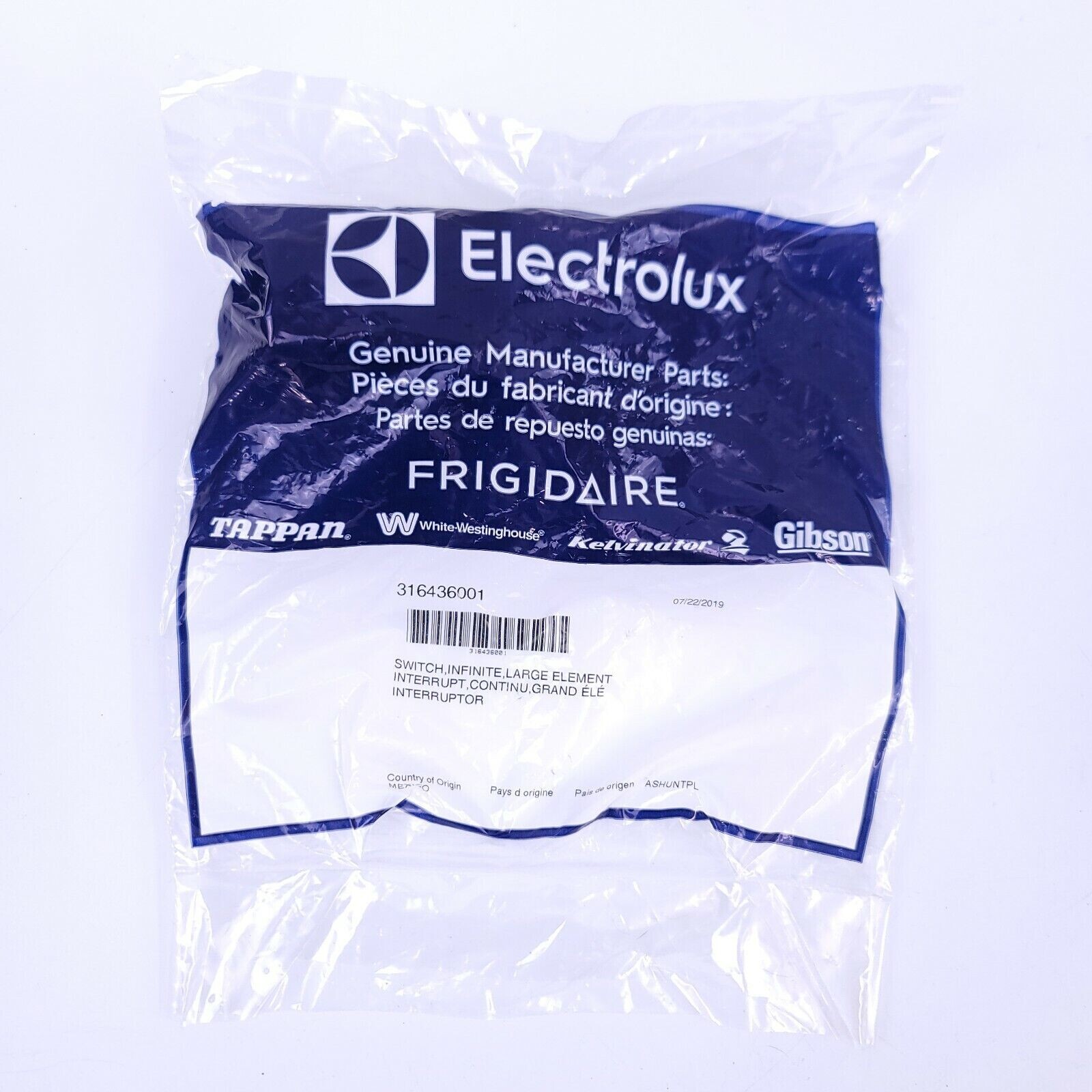 Frigidaire Original 316436001 NEW Genuine Range Surface Element Control Switch