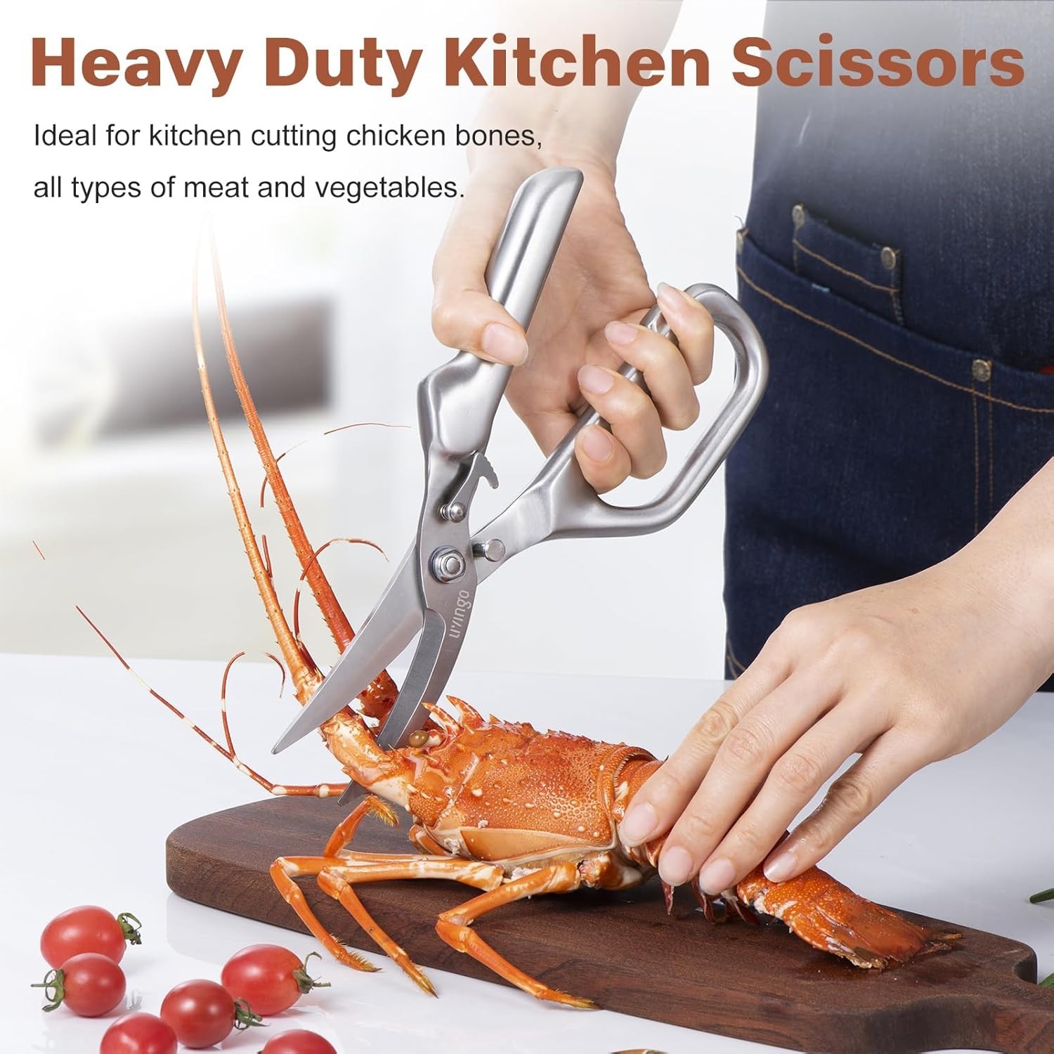Kitchen Scissors - Heavy Duty Poultry Shears Sharp Cutting Food Chicken Bone ...