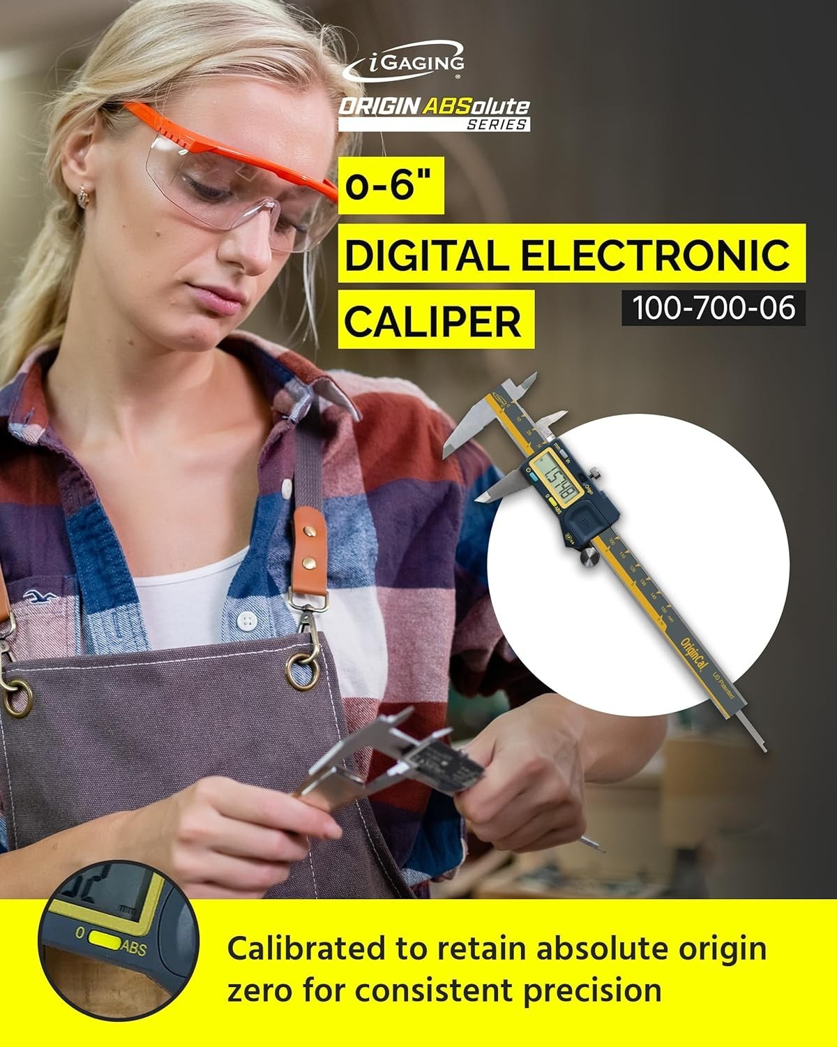 Absolute Origin 0-6" Digital Caliper - Accurate, Durable, with USB Data Export