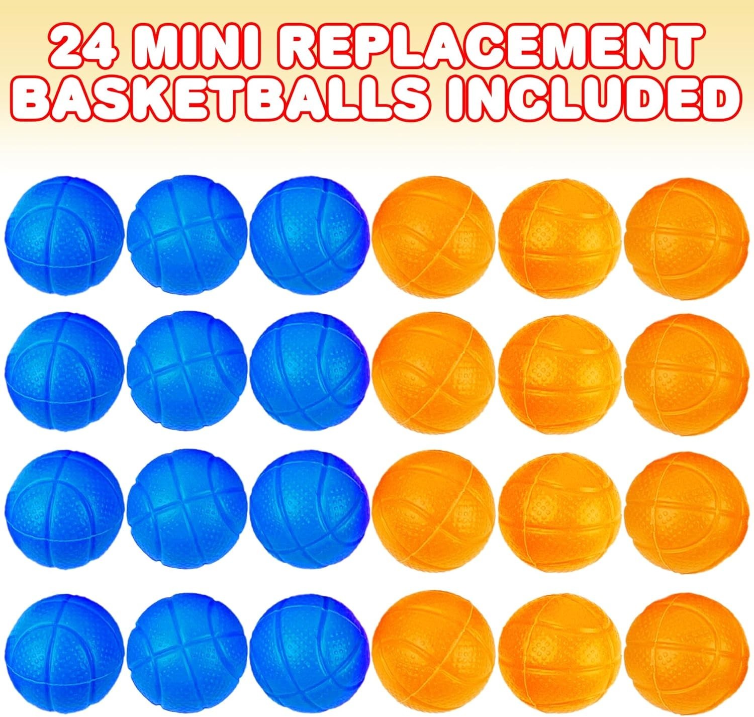 Mini Basketball Tabletop Game with 20 Mini Balls or 24 Replacement Balls, 2-P...