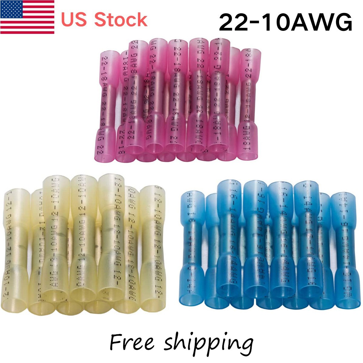 500/100X Waterproof Butt Heat Shrink Wire Connectors Crimp Electrical Terminals