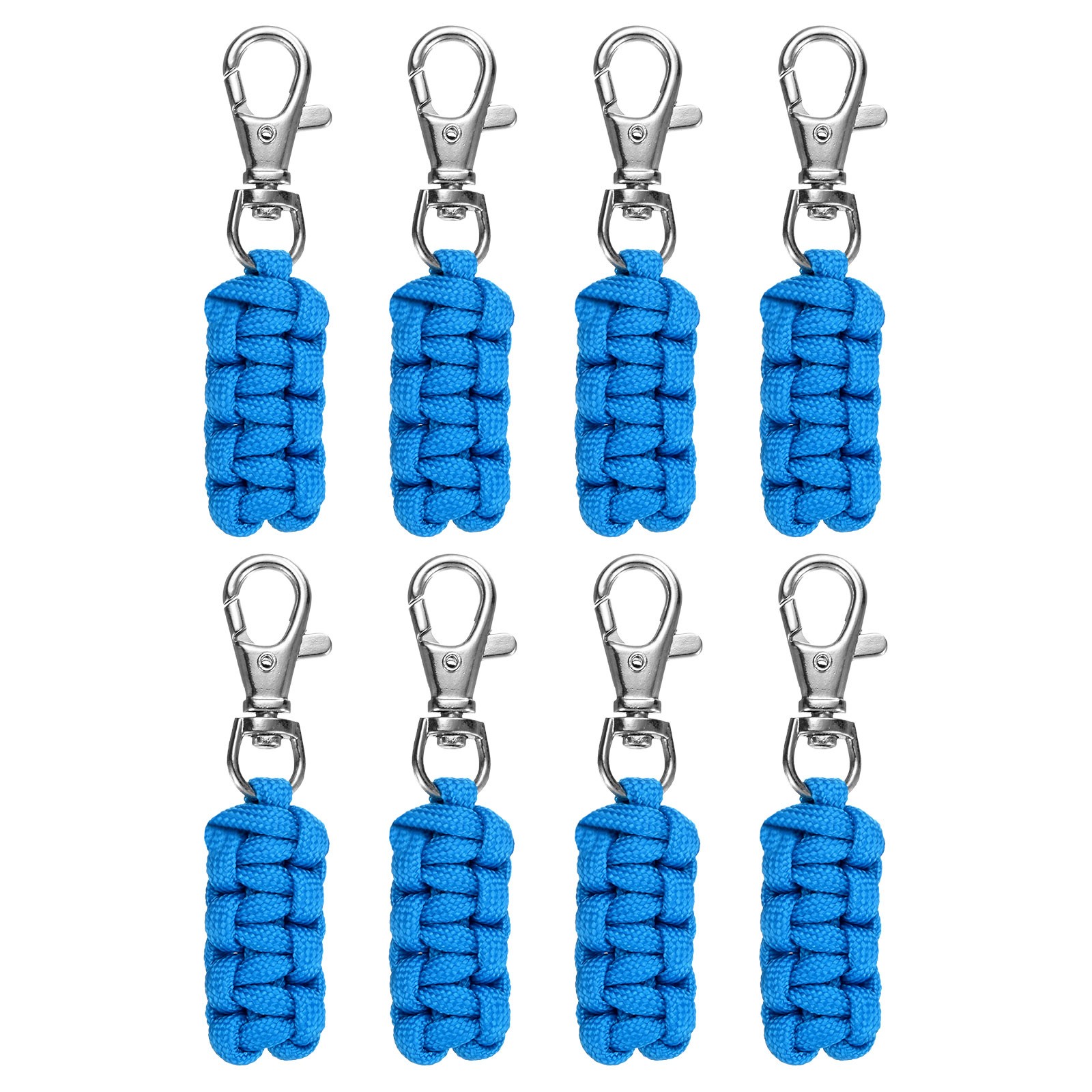 Paracord Zipper Pulls [8PCS] - Paracord Lanyard Keychain - [Blue]