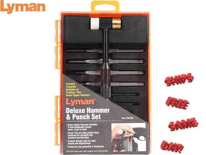 Lyman Tapper Hammer with Interchangeable Brass Punch Set 7-Piece  # 7031298