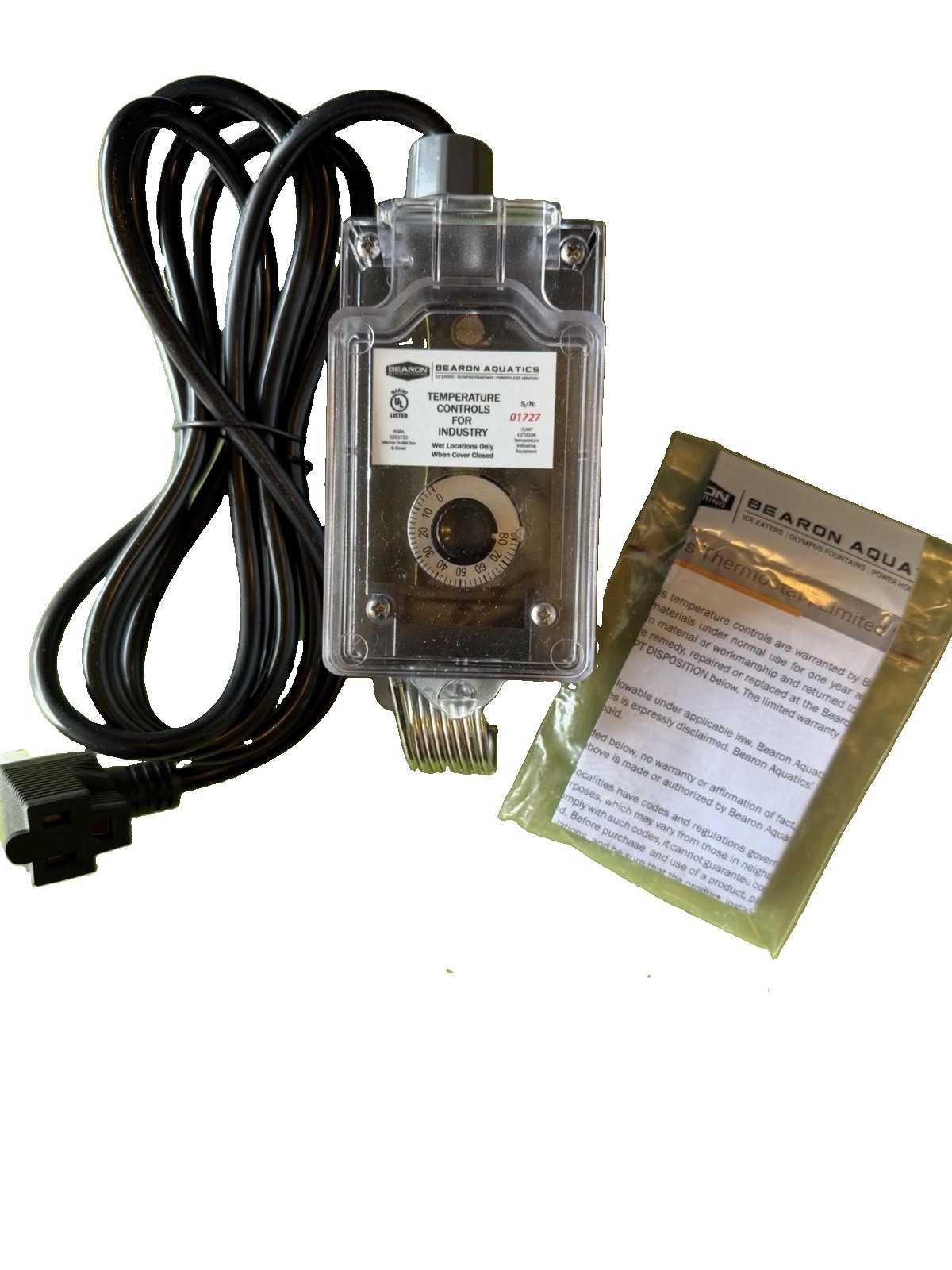 BEARON AQUATICS -KT16110 Ice Eater 115V Inline Thermostat – Adjustable 0-80°F