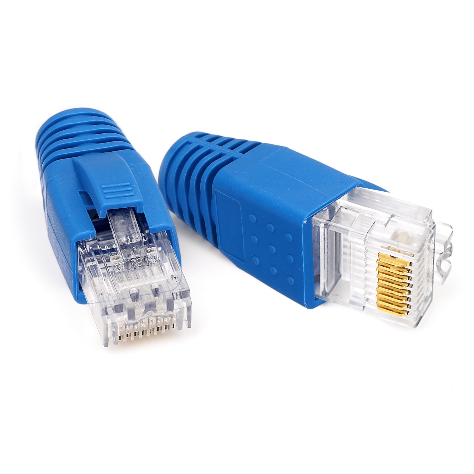 50 Pack Boot Cover, Cat6A Cat7/7A 8mm (Blue)