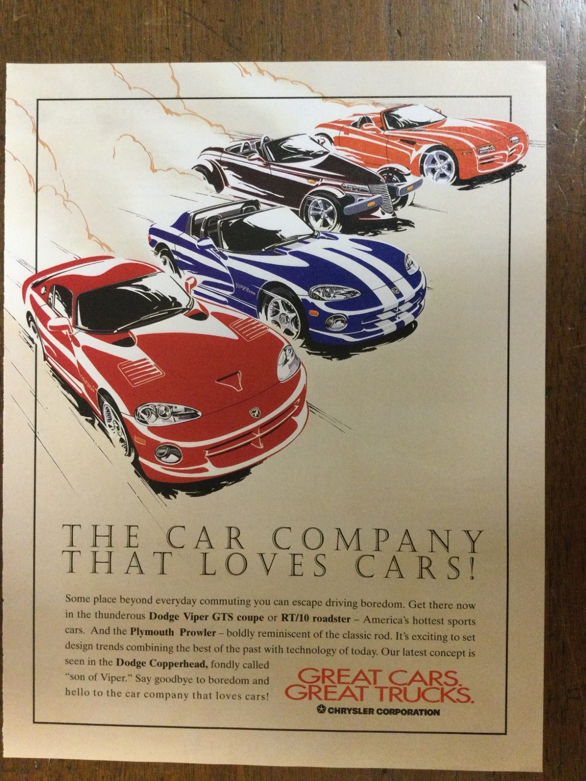 AW 1247 Advertisement 1997 Chrysler Corporation Great Cars Great Trucks 1 page