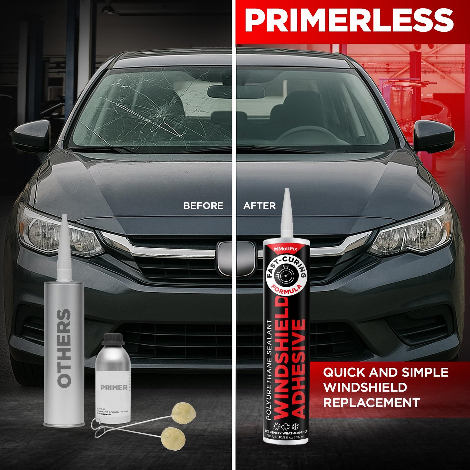 Windshield Adhesive – Easy to Apply – Fast Curing & Weather Resistant – High-