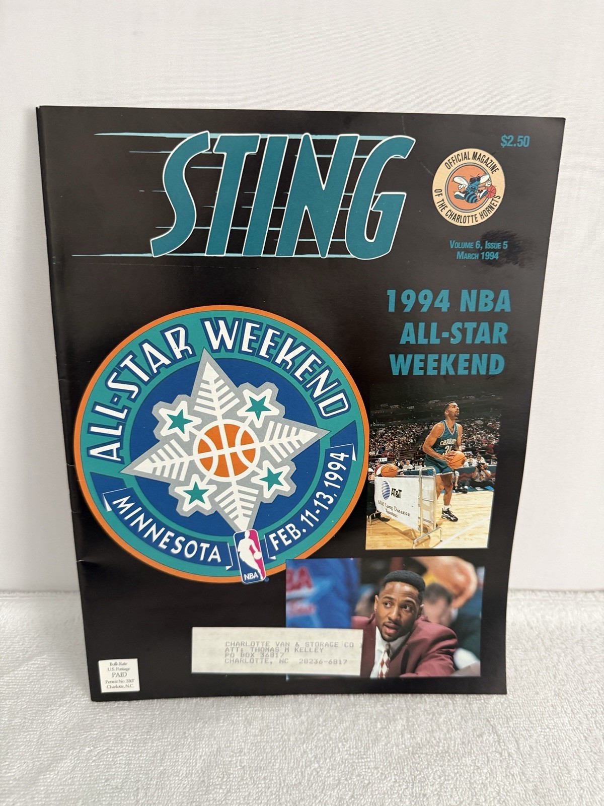 Charlotte Hornets Sting 1994 All Star Weekend Minnesota E. Johnson Poster