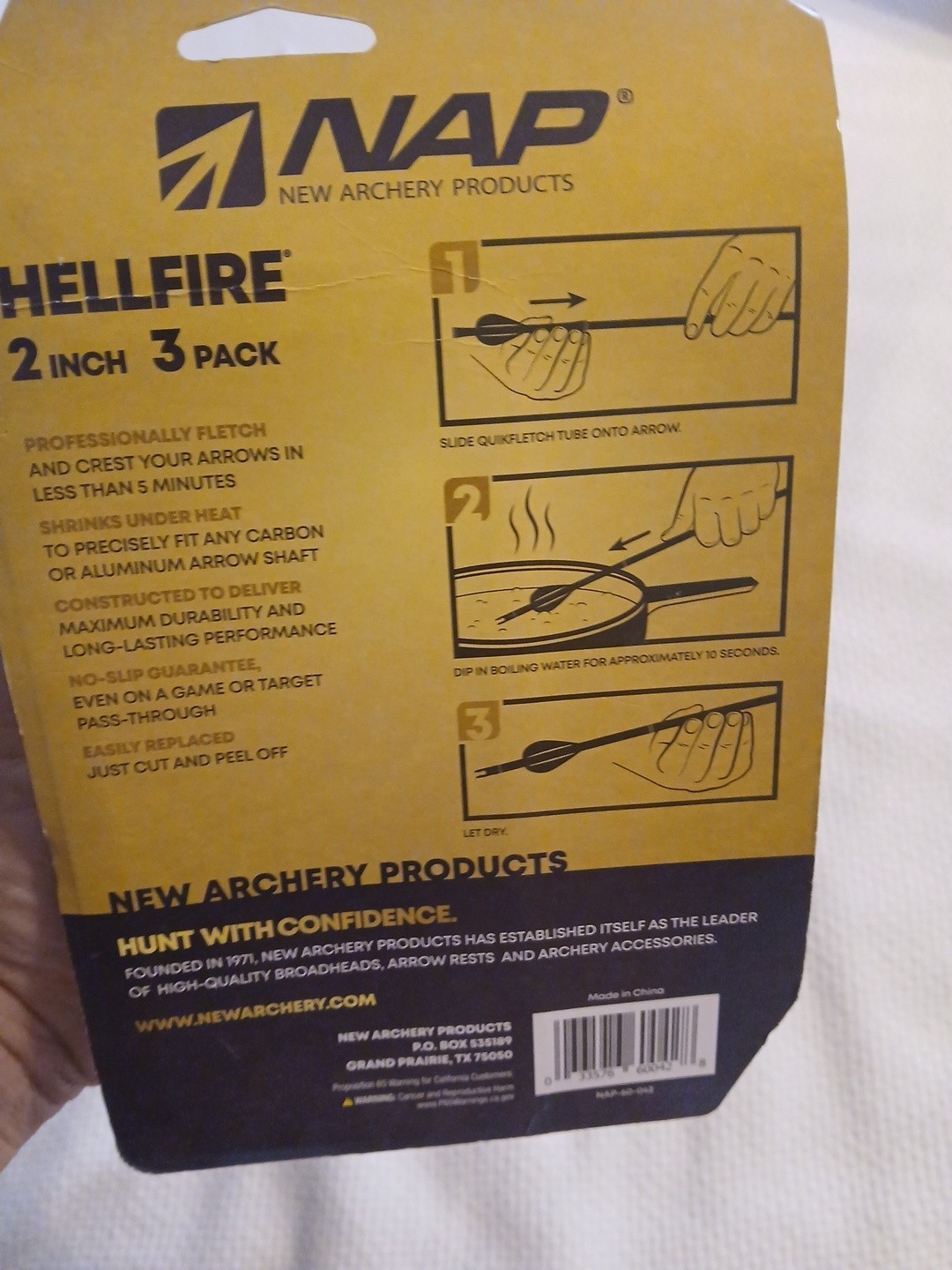 Hellfire Quickfletch Archery Hunting 2 Inch NAP Orange 3 Pack New