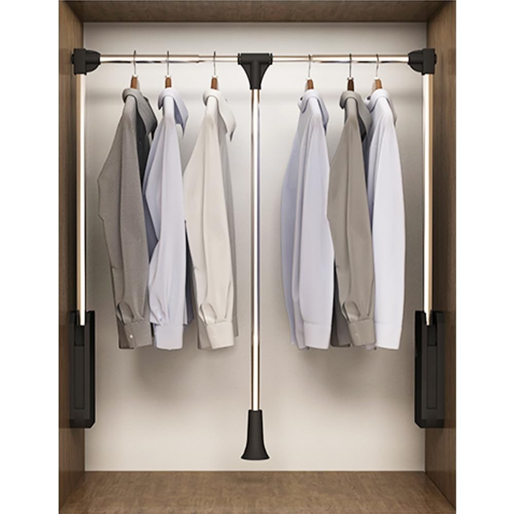 Pull Down Closet Rod, 60 lbs Load Capacity, Stainless Steel Adjustable 35-46....