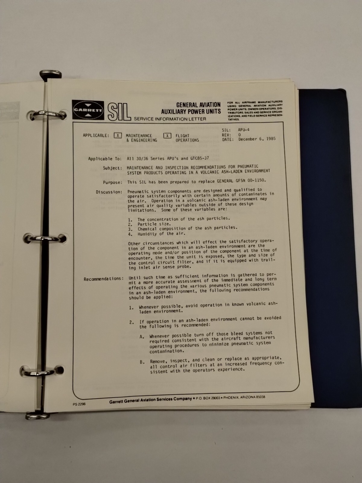 Garrett Service Information Letters 1987-90-Original