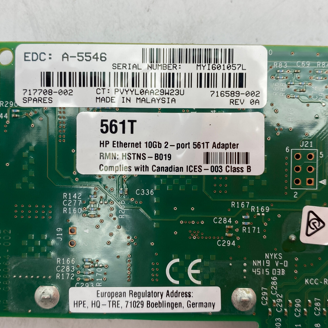 HP 561T Dual Port 10GbE PCIE Network Adapter