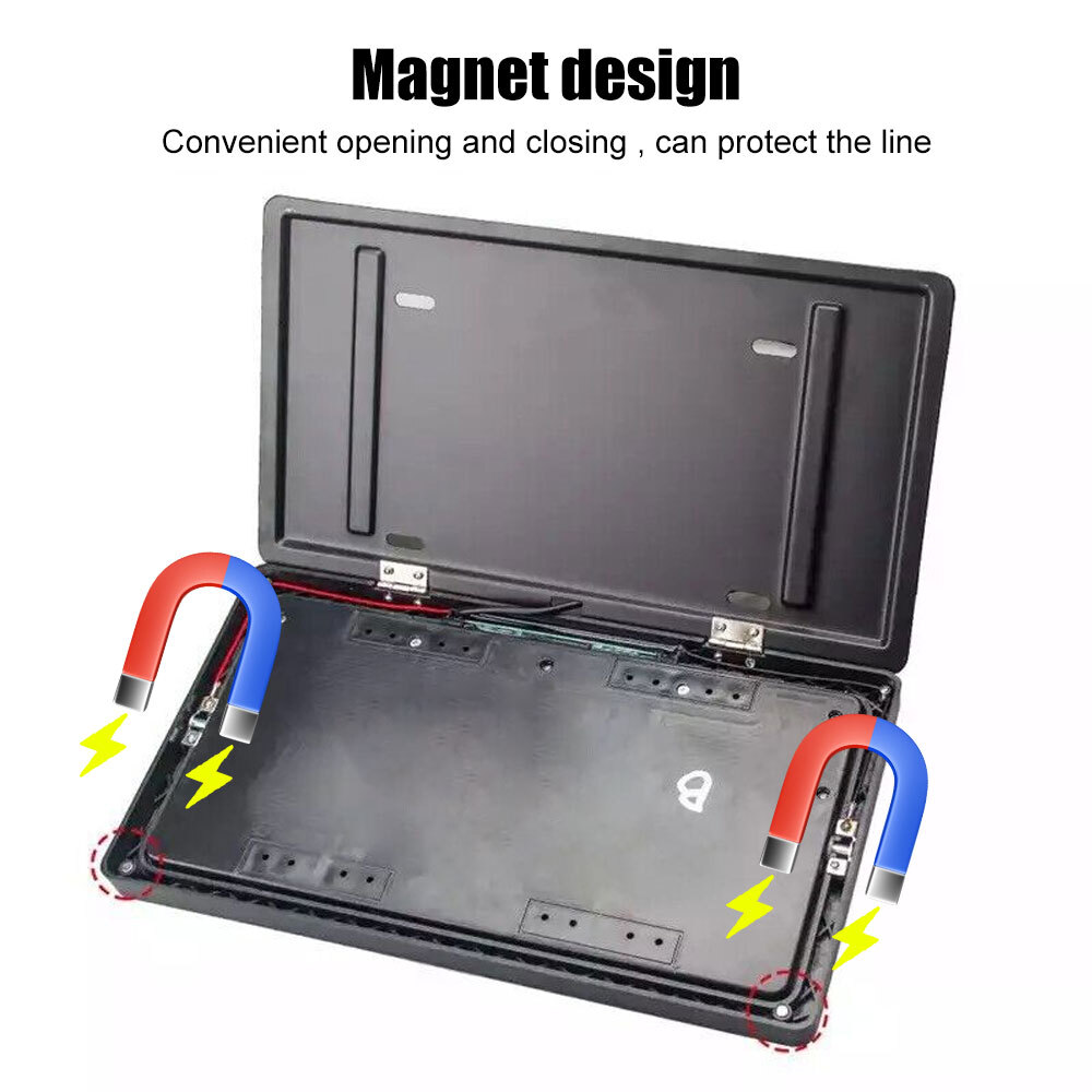 Car Front+Rear Plate Frame Holder with Wireless Remote US Standard For Car Shows