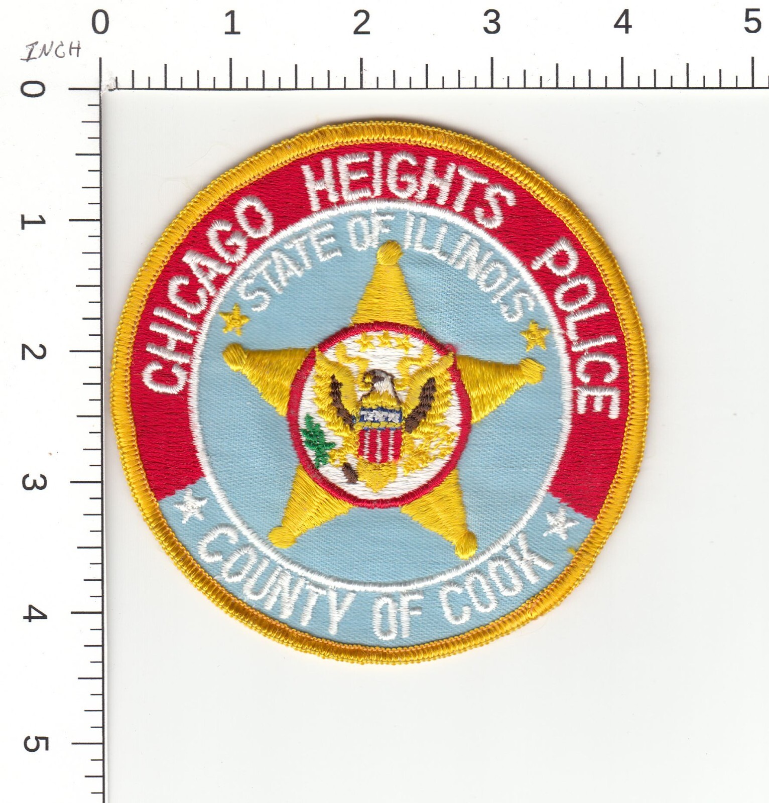 CHICAGO HEIGHTS ( OLDER ISSUE CC BACKING ) ILLINOIS POLICE COLLECTIBLE PATCH