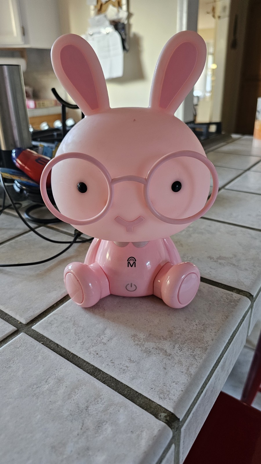 Cute Rabbit Lamp with Glasses Touch Sensor(Eye Protection) Cartoon Night Light