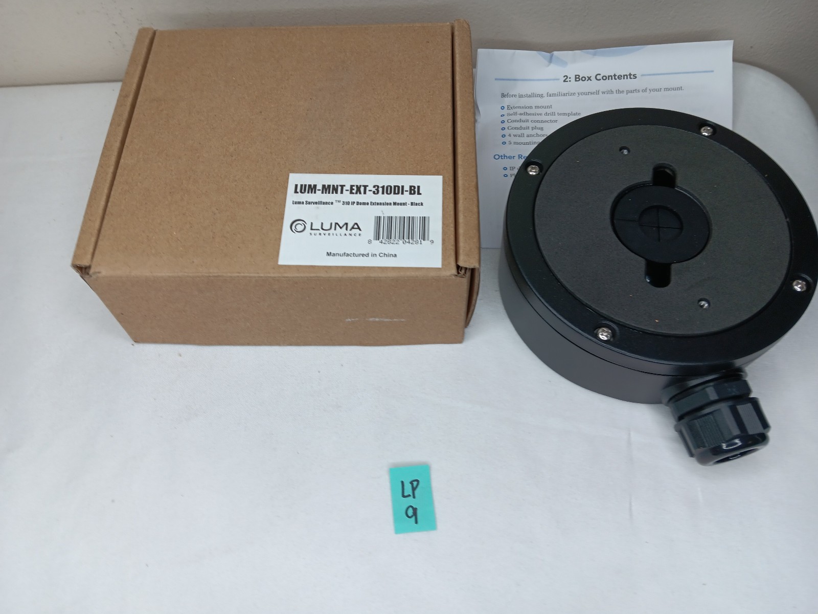 Luma Surveilance LUM-MNT-EXT-310DI-BL 310 Series IP Dome Extension Mount